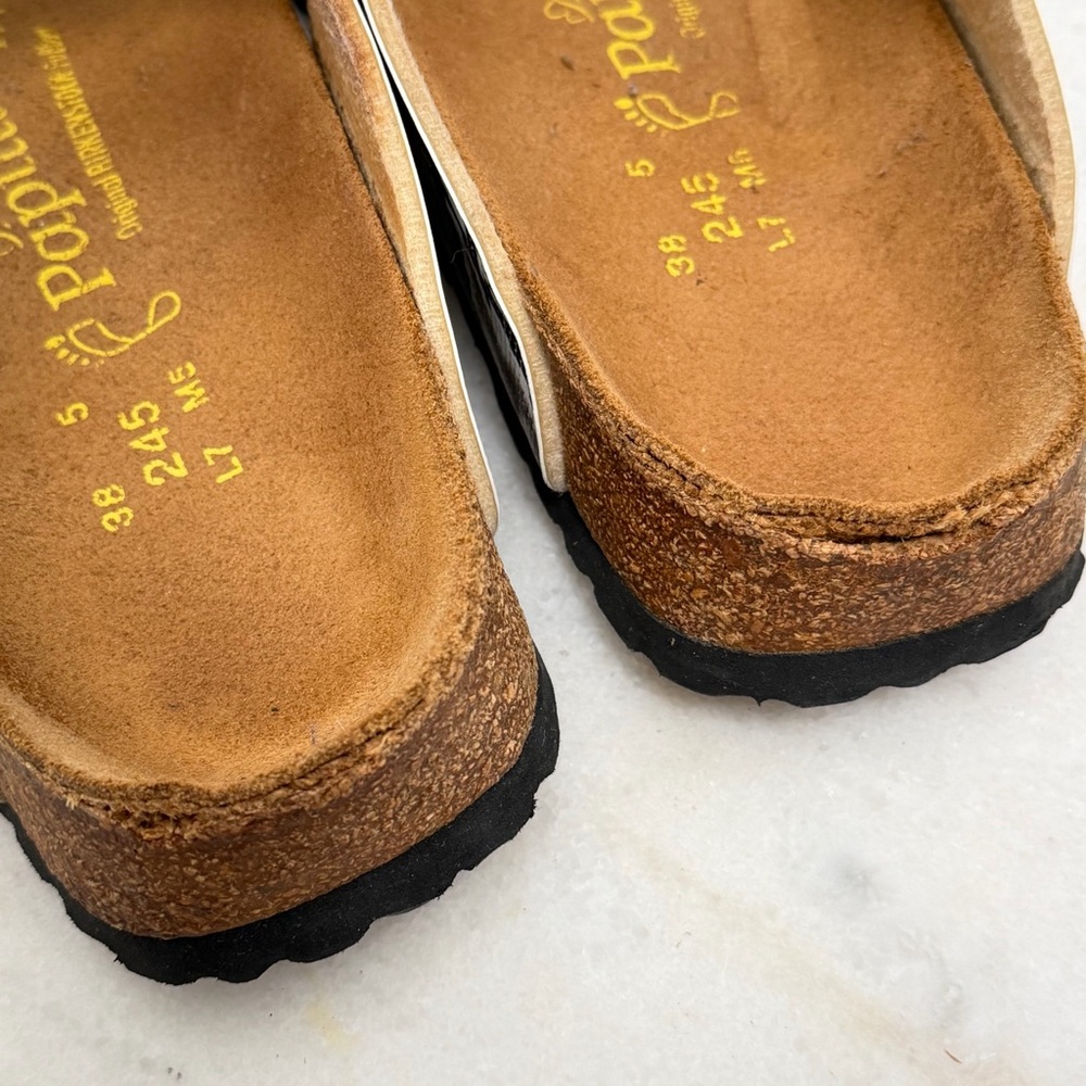Birkenstock Papillio Gizeh Black Snakeskin Sandal Size 38 - Picture 7 of 10